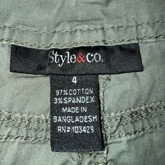 Women's Style & Co. Cargo Capri Size 4 Khaki Green - Picture 5 of 8